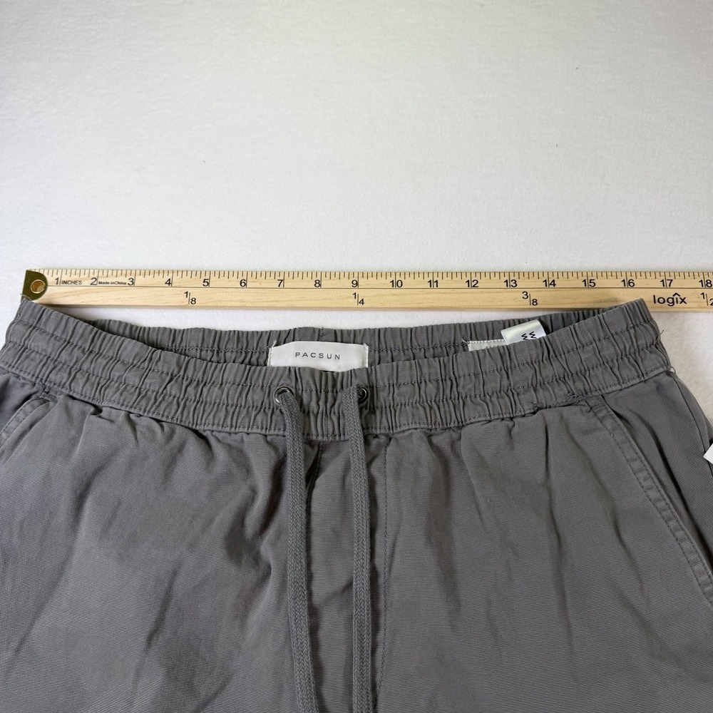 Pacsun Baggy Pants Mens Large Dark Gray Cargo Pockets Drawstring Utility NWT - Picture 6 of 10